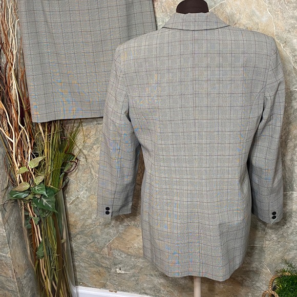 Karen Scott Glenn plaid blazer skirt suit set business executive professional - Picture 10 of 17